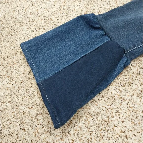 3033 Size 7/8 Maurices Upcycled Ruffle Leg Jeans - Picture 3 of 5